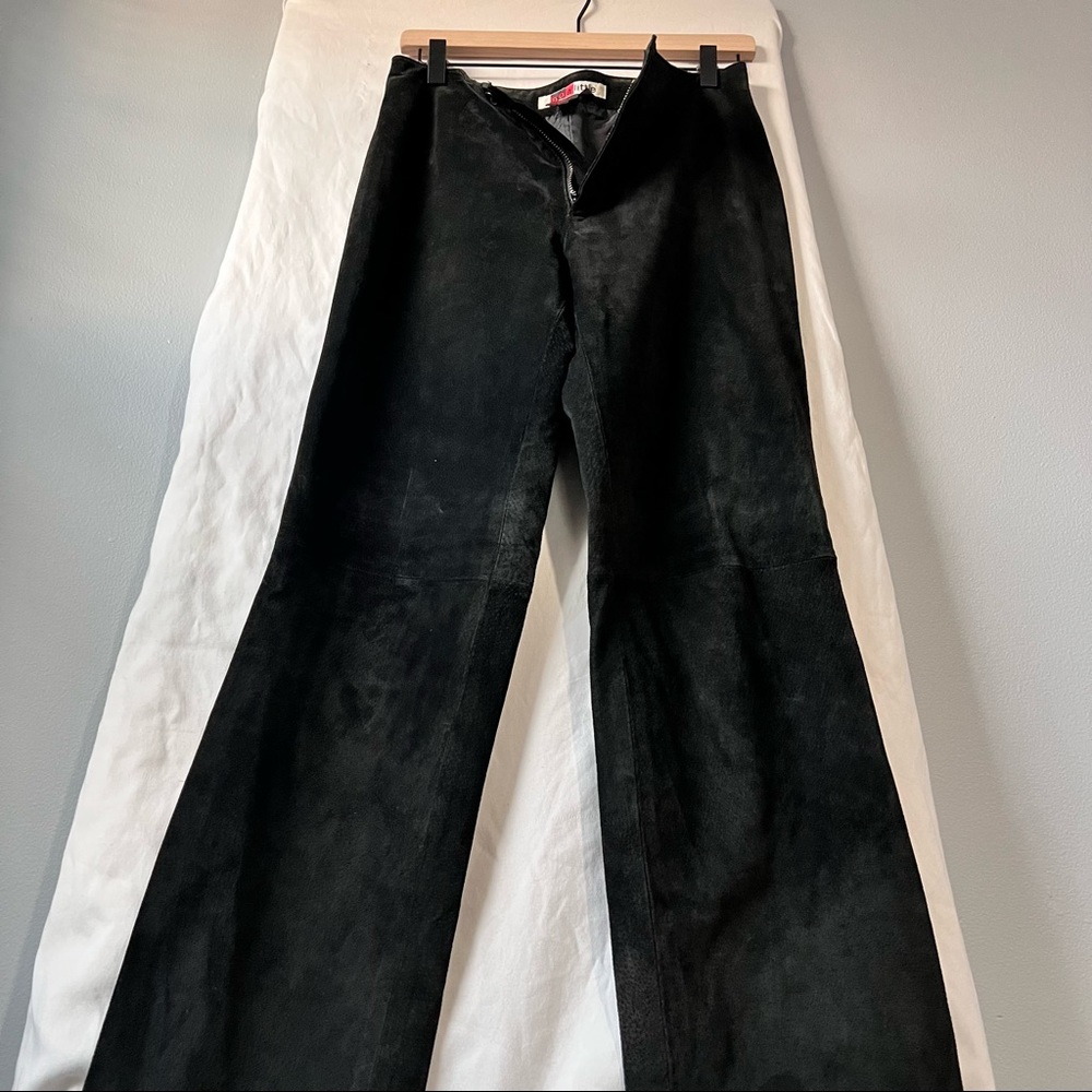 Live a Little Black Suede Leather Pants Women’s Size 4